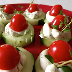 Healthy Holiday Appetizers - Santa Hats