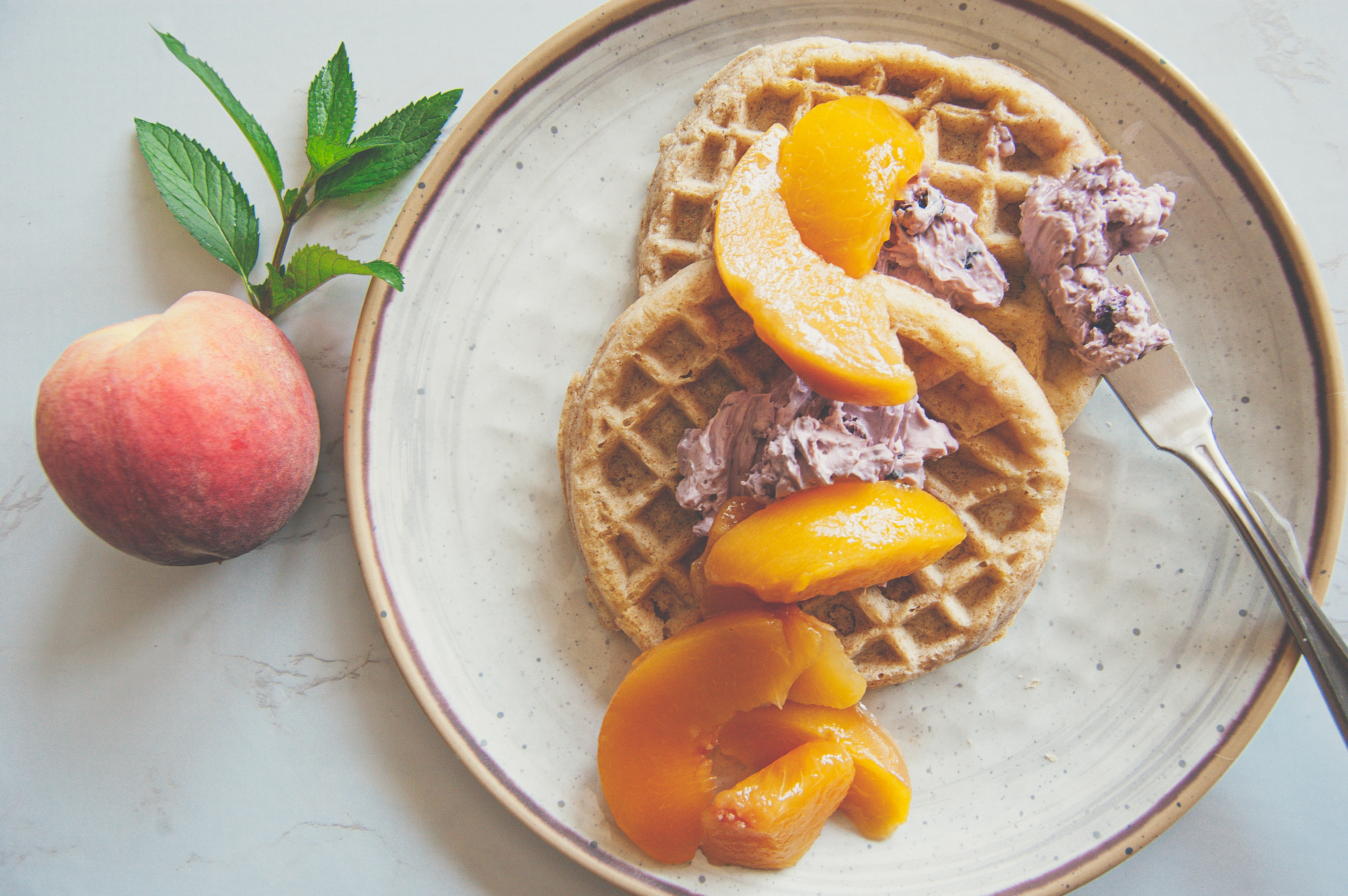 Waffles with Blueberry Cream Chese