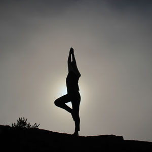 Yoga outside in summer